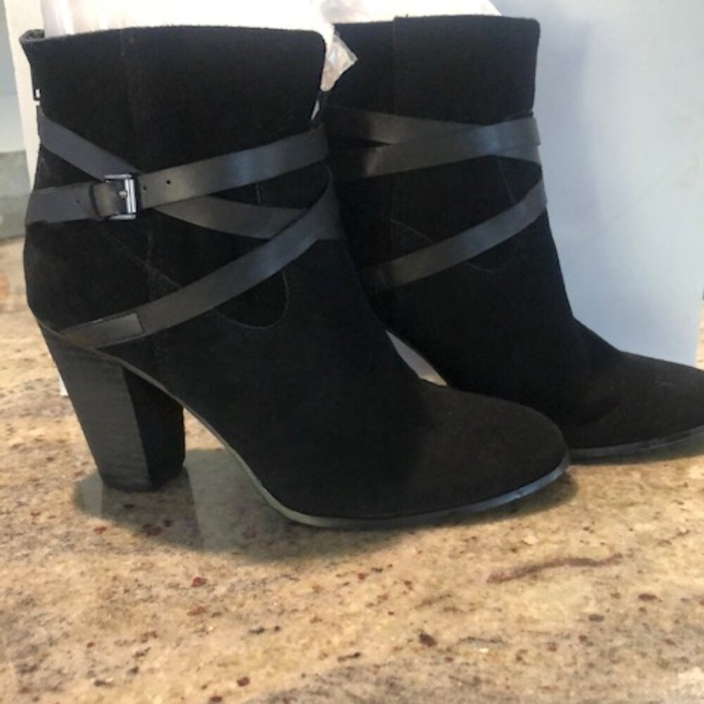 Black suede ankle boots